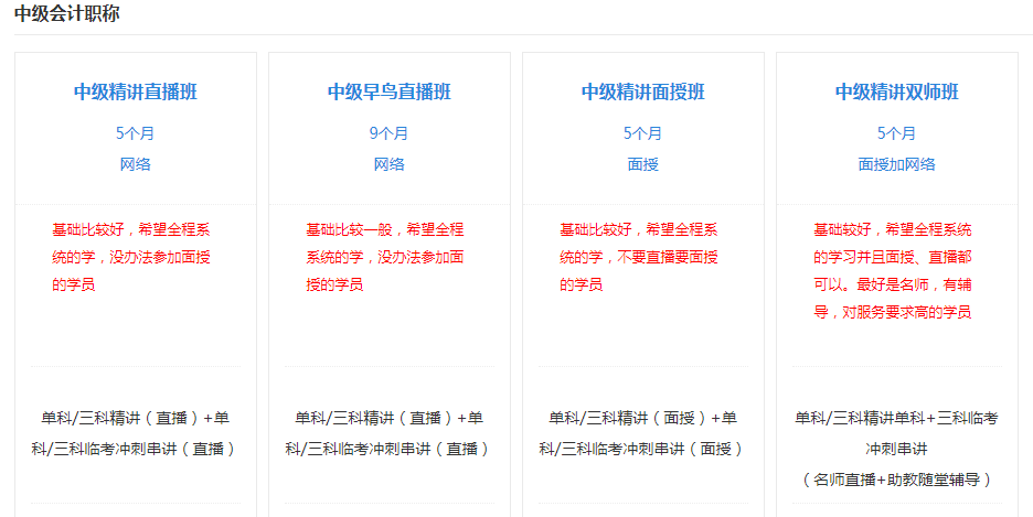 中级会计职称课程